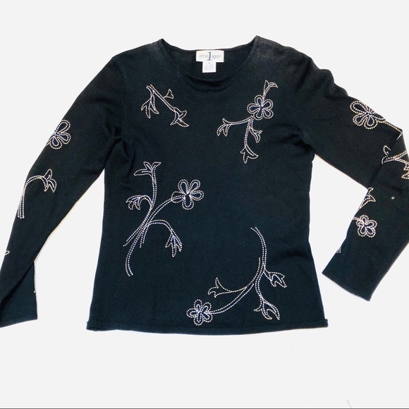 Once1Again women’s pullover top sz M dressy Black - Picture 1 of 5